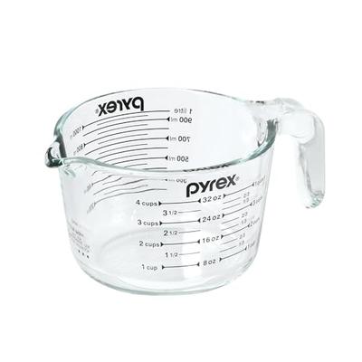 Pearl Metal PYREX Messbecher, 1,0 l, Hitzebeständiges Glas, Ofen-, Mikrowellen-, Spülmaschinen- und Gefrierschrankgeeignet, Schwarz, CP-8657
