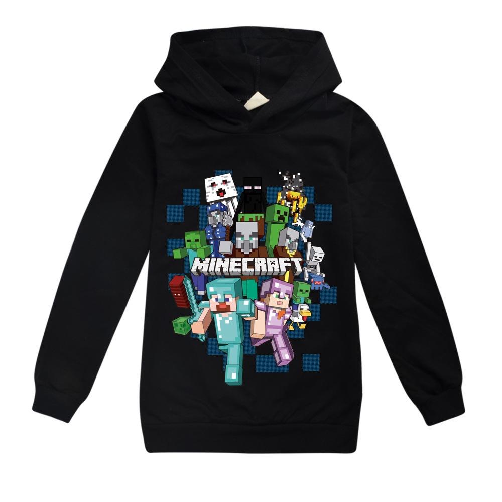 Minecrafted Hoodie for Kid Toddler Kawaii Long-sleeved BOY Winter Thin Sweatshirt Fashion Idol Printed Warm Children's Tops Gift