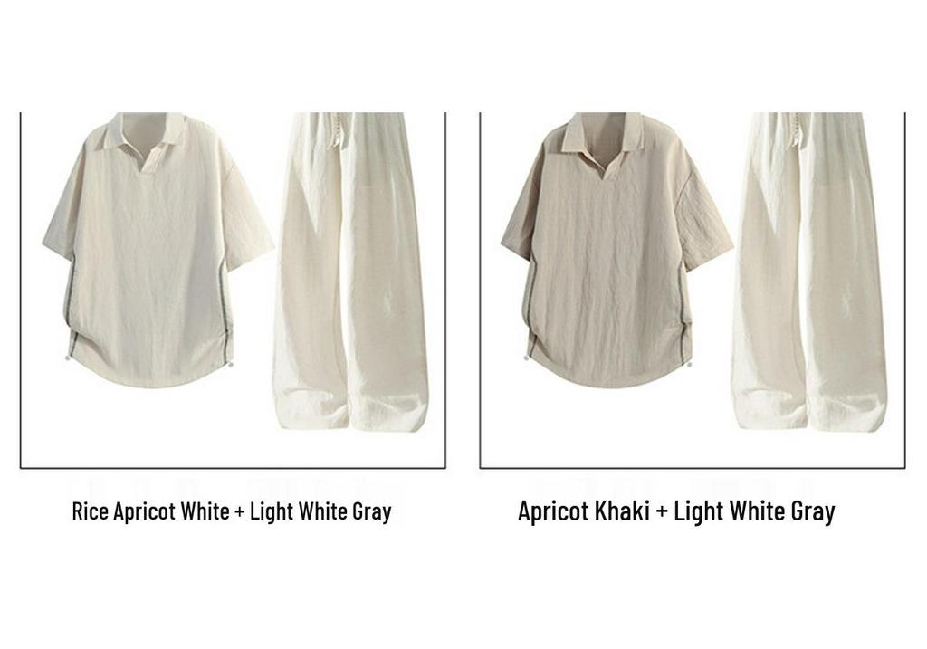 Men's Summer Ice Silk Lyocell Casual Polo Set - Loose, Sweat-Absorbent, Short Sleeve Sportswear Two-Piece.