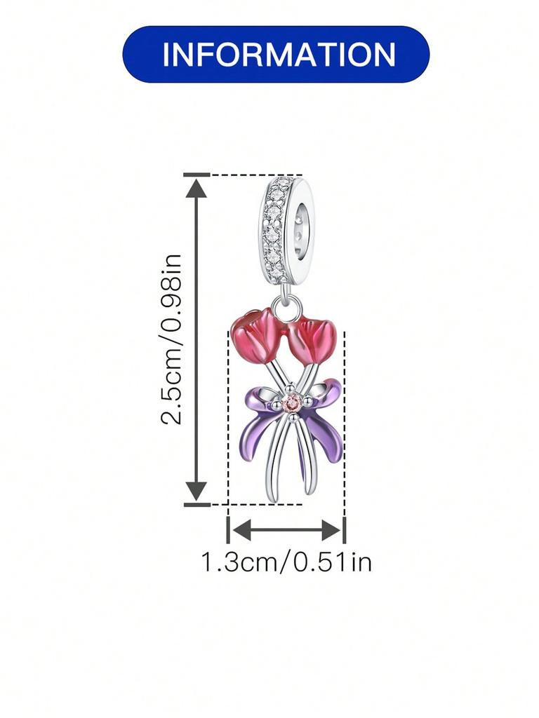 Charms Plata Copper Colors Rose Fresh Flowers Cactus Beads Charm Pendant For Original Bracelet For Women Diy Jewelry Love Gift