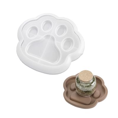 Silicone Crafts Molds Resin Tray Moulds Cats Paws Shaped Dish Molds Silicone Texture Cup Mat Molds for Hand-Making