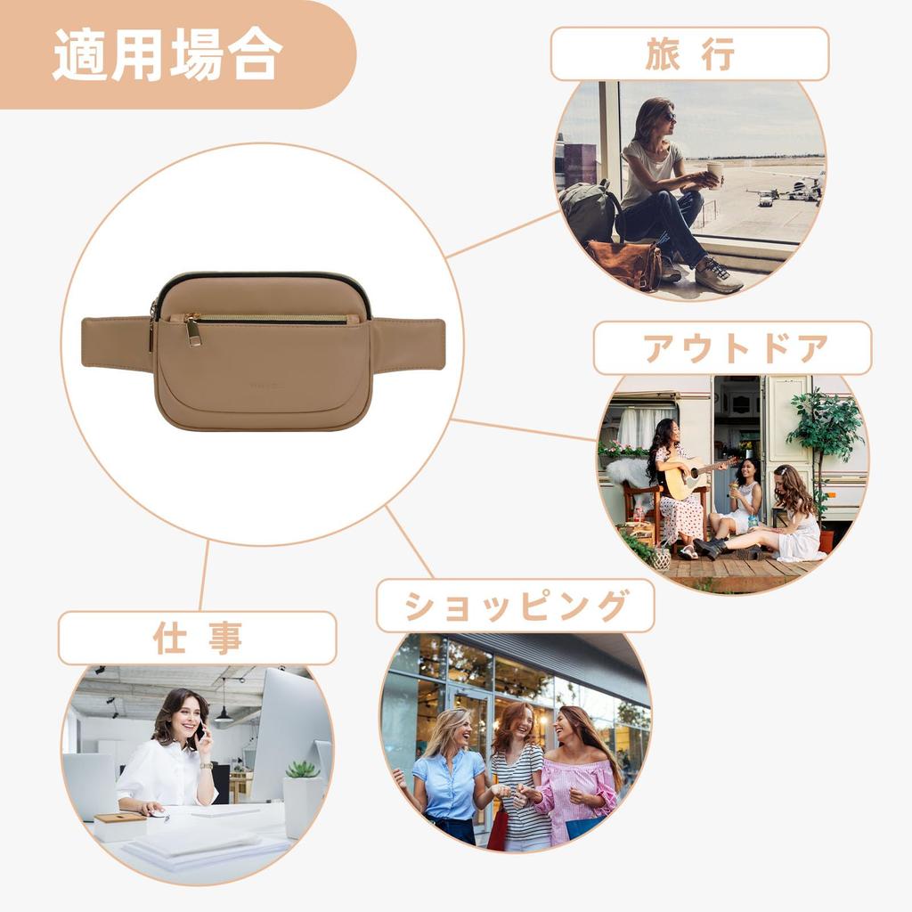 TINYAT Small Waist Waterproof PU Leather Hip Lightweight and Perfect for and More Women's Pouch, Bag, Stylish, Work, Travel,