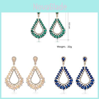 Geometrische Ohrringe mit Strass-Inlay für Damen Sommer-Modeaccessoires