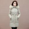 European and American winter cotton-padded women's new medium and long waist thickened cotton-padded jacket new cotton-padded coat big fur collar jack