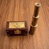 Victorian Brass Pocket Telescope, Nautical Spyglass, Wooden Box, Maritime Decor Gift Item 15.24 Cm