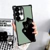Black Cat Cartoon Cute Plating Phone Case For Samsung Galaxy S24 S25 FE S26 Edge S23 Ultra S22 S21 Plus S20 Anti-Fall Airabag Co