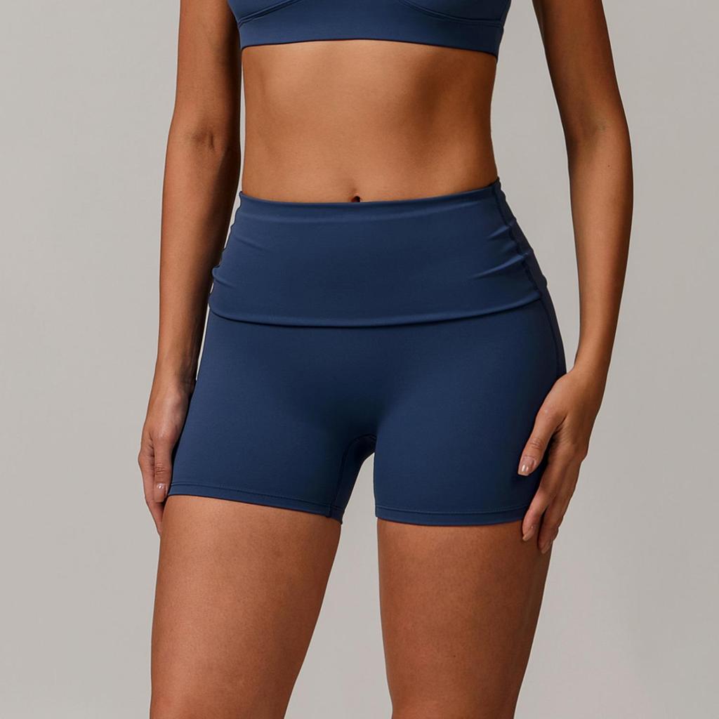 Women's Eco-friendly Recycled High-Waisted Quick-Dry Tummy Control Yoga and Running Shorts