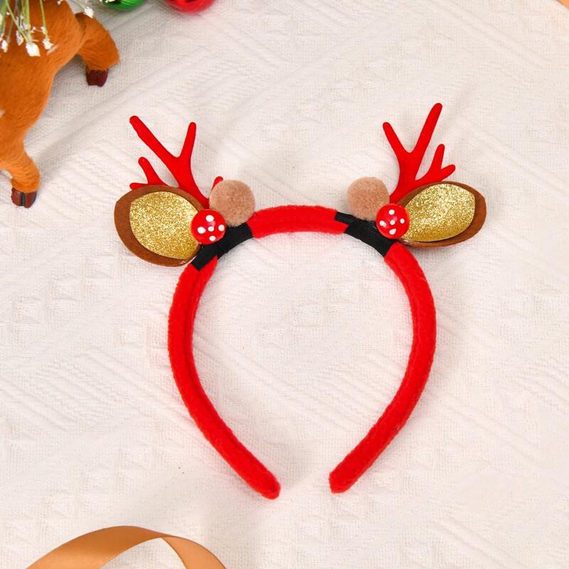 Christmas Plush Deer Antler Hair Clips