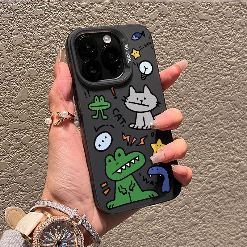 Crocodile Graffiti Case for Apple 15/14/13/12/11/PRO/PROMAX/XSMAX/XR/XS/X.