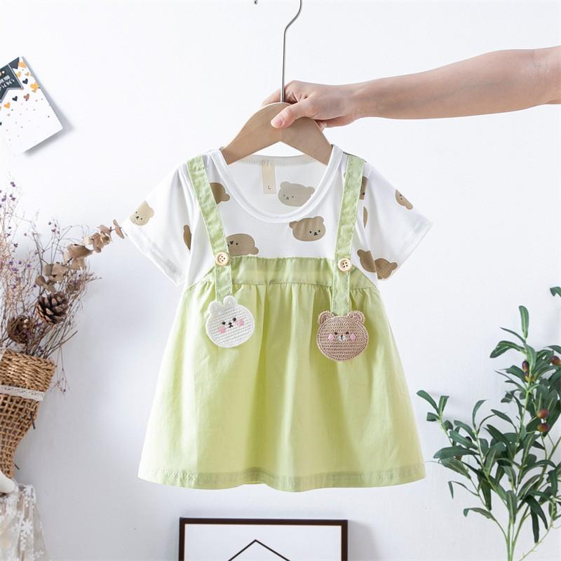 Toddler Girl Dresses Casual Short-sleeve Straps Cute Floral Sundress Summer