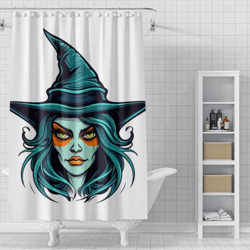 Home Shower Curtains For Bathroom Waterproof Fabric Modern Nordic Style Living Room Curtain Halloween Autumn Pumpkin Decoration