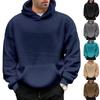 Men's Double-Sided Fleece Hoodie, Sherpa Pullover Hooded Sweatshirt, Winter Warm Outerwear