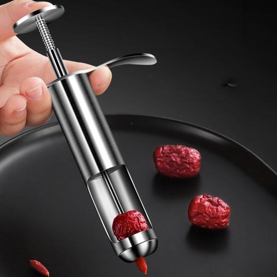 Stainless Steel Date And Cherry Pitter Multi-Function Fruit Corer for Jujube Olive Plum Ergonomic Rust-Proof Essential Kitchen Tool