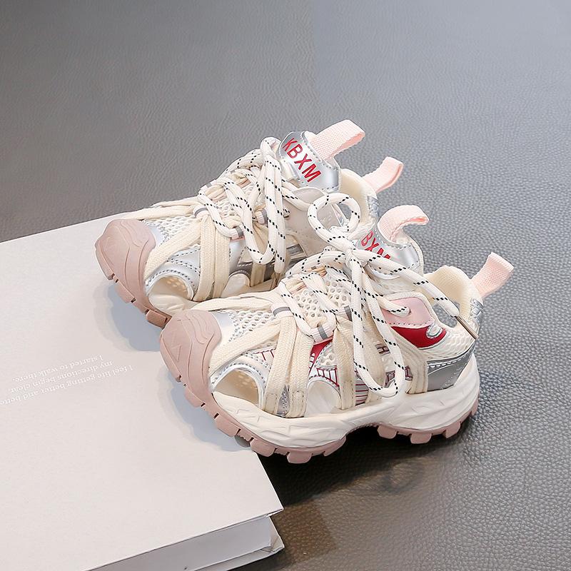 Kids Sports Sandals Soft Sole Comfortable Boys Girls Running Shoes Mesh Breathable 2025 Summer New Children Sandals Non-slip