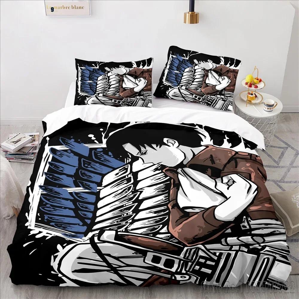 Anime Attack On Titan Cartoon Duvet Cover Set HD Comforter Cover for Kids Bedding Sets Bedclothes Bedroom Decor
