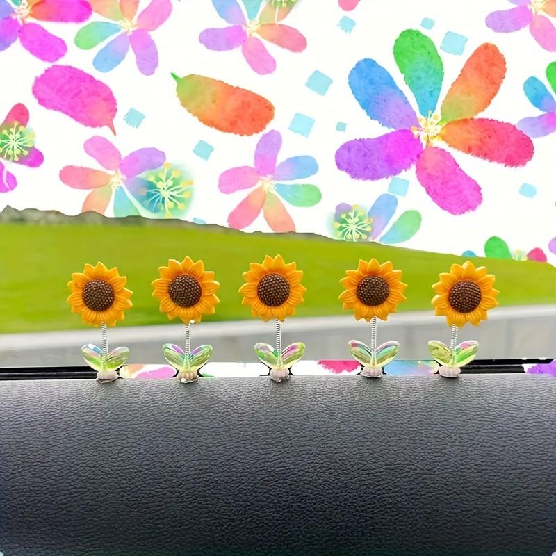 

5 шт. Автомобильные украшения качаются и трясутся, подсолнухи, товары для украшения салона автомобиля, маленькие цветочные украшения качаются и трясутся