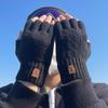 Warm Half Finger Gloves Men Exposed Fingers In Winter Half Fingerless Cycling and Driving Thick Wool Knitted Fingers To Prevent Cold