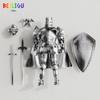 Cavalieri Medievali Action Figure Multi-articolato Cavallo da Guerra Cavaliere Armatura Arma Fredda Spada Scudo Giocattolo da Assemblare Collezione Regalo