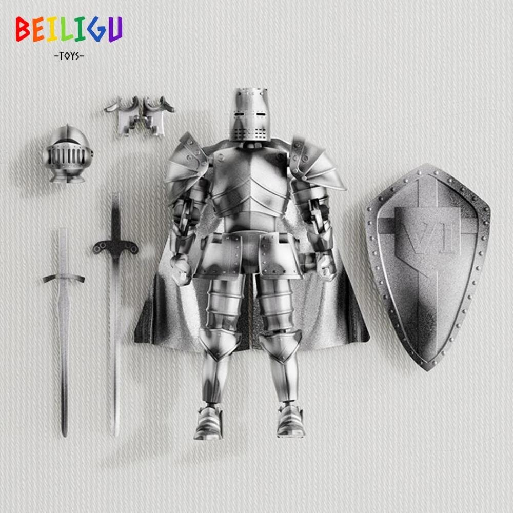 Cavalieri Medievali Action Figure Multi-articolato Cavallo da Guerra Cavaliere Armatura Arma Fredda Spada Scudo Giocattolo da Assemblare Collezione Regalo