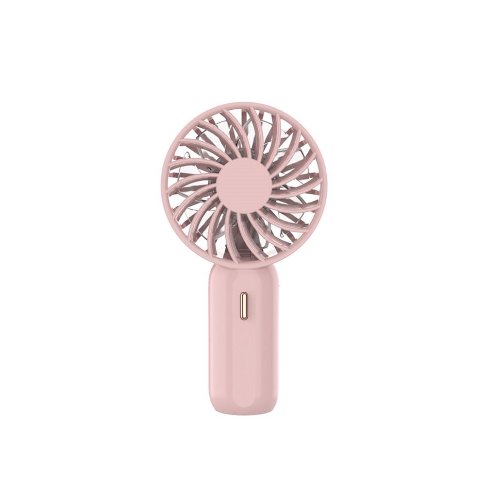 F16 Handheld Fan Portable Usb Rechargeable Fan Mini Night Light Handheld Fan With Gradient Color Light PinkWith light#0