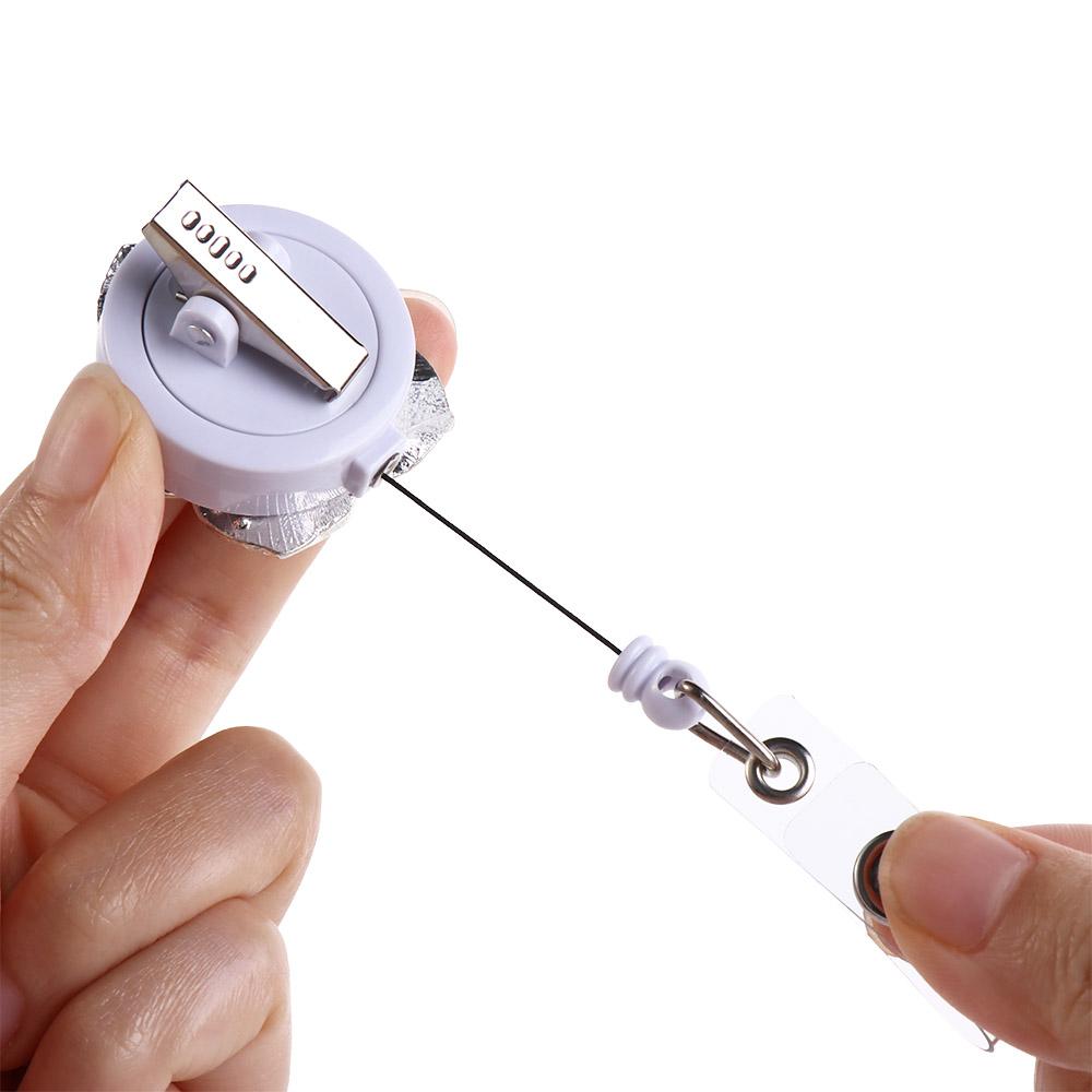 Flower ID Card Badge Clip  Badge Reel Certificate Clasp Badge Holder Retractable Badge Reel