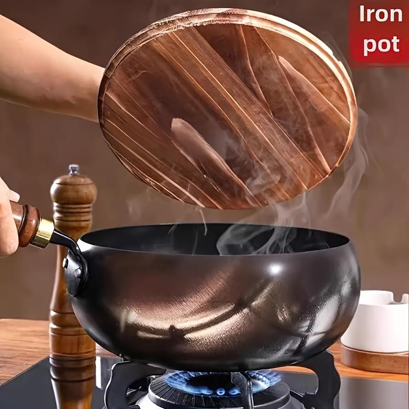 Handmade Carbon Steel Wok Pan Non Stick Stir Fry Pan for Home Cooking