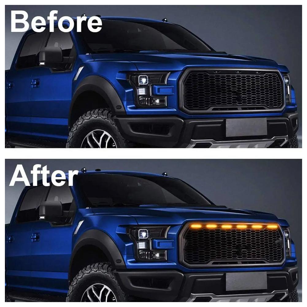 12V LED Car Grille Light Yellow Light Daytime Running Light DRL Decorative Warning Light  Haze Light For Pickup Truck SUV
