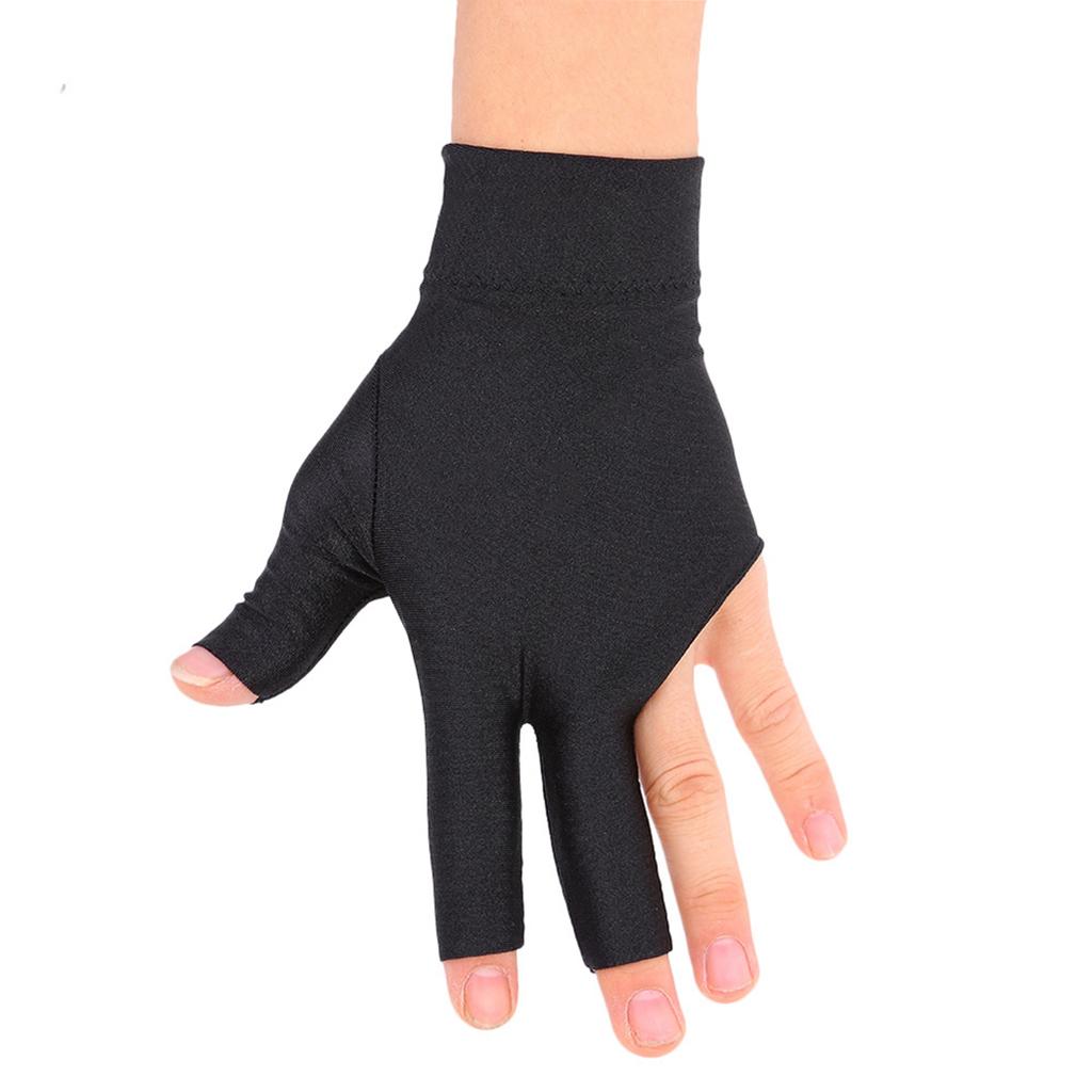 Three Finger Glove Snooker Billiard Shooter Cue Pool Gloves Left Hand Open Three Finger Spandex Glove Snooker Pool Glove