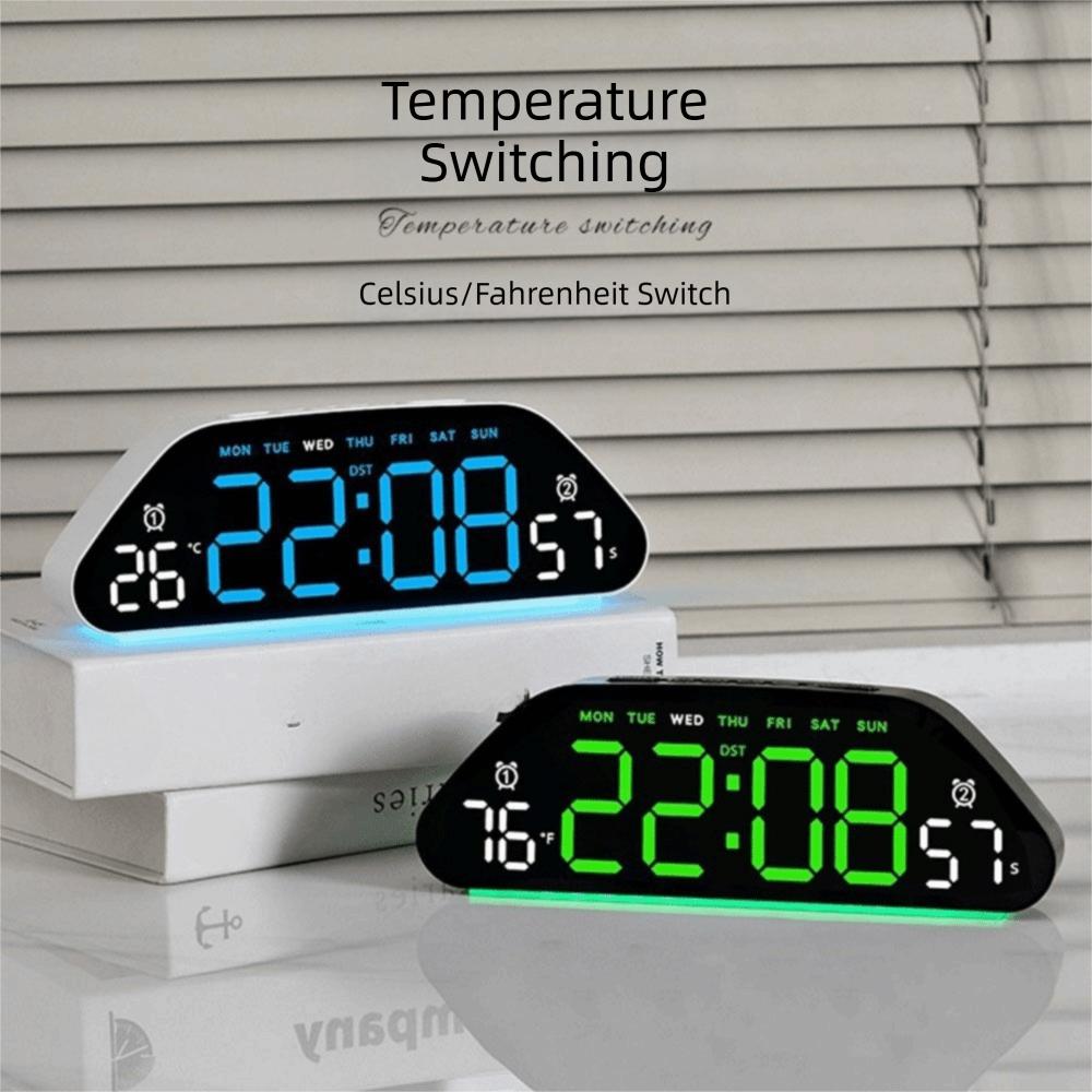 Temperature Display LED Alarm Clock Large Screen Electronic Clock Desk Clock  Bedroom