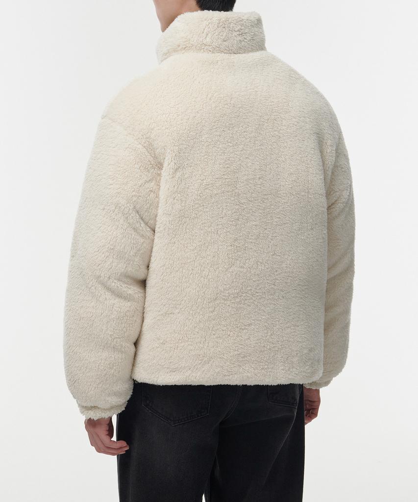 Musinsa Standard Daily Puffer Reversible Fleece Short Padded Jacket [Dusty Beige/Cream]
