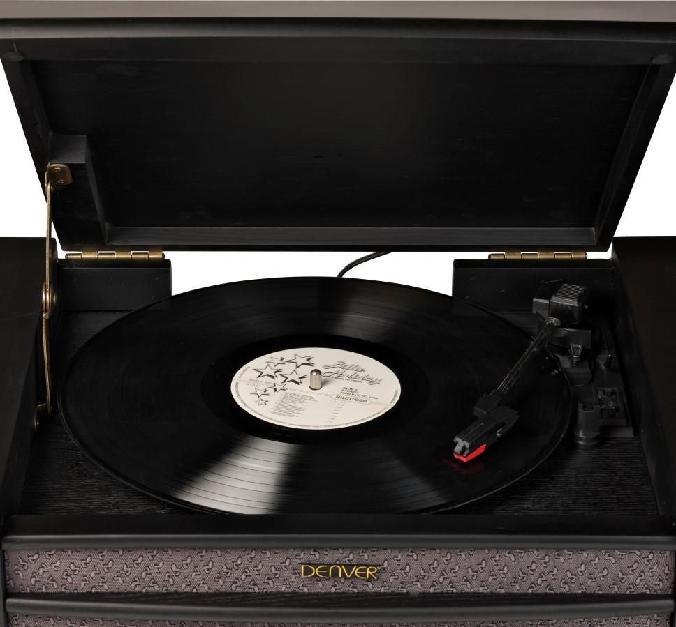 Gramofon Denver MRD-51 Retro, CD, USB, Kassette, Radio FM und DAB, schwarz, Denver