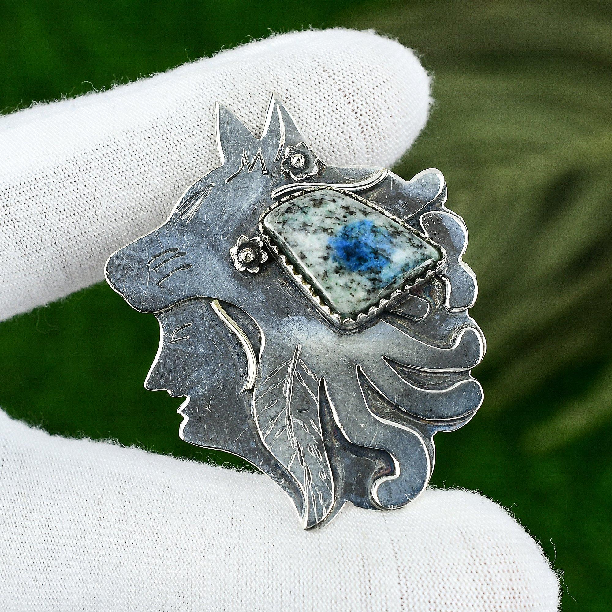 

925 Silver Marquise Natural K2 Jasper Bezel Unique Engagement Pendant Jewelry