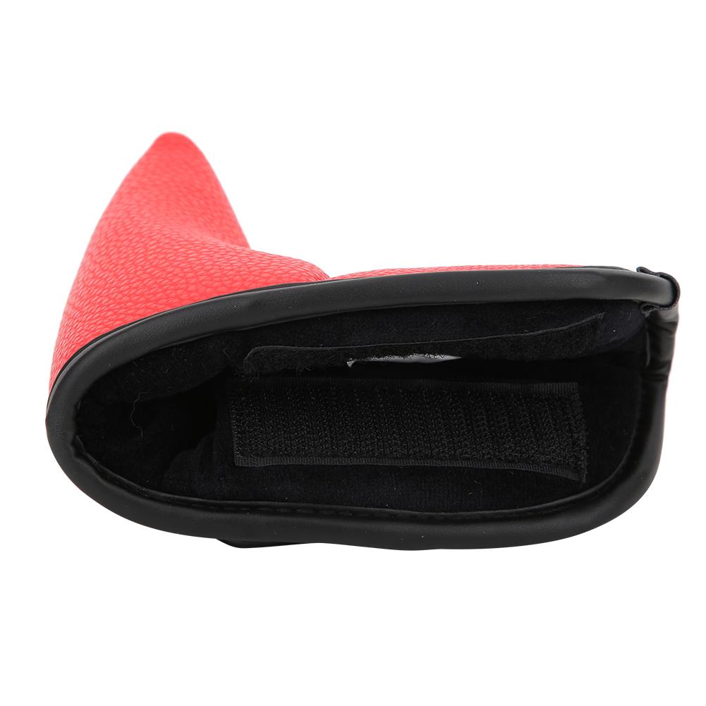 L shape Putter Headcover Slotted Blank PU Waterproof Fabric Thicken Plush  (black )