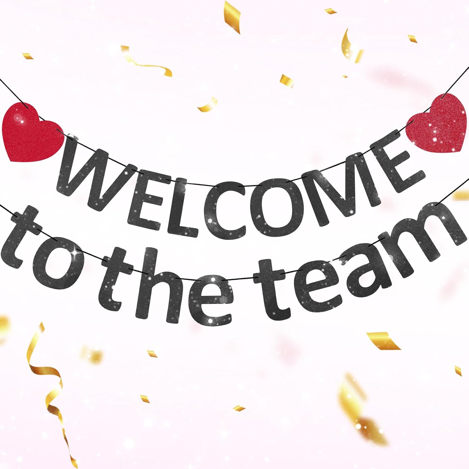 Pre-Strung Glitter Welcome to the Team Banner Welcome Banner Welcome Decorations for Office New Hire Events Corporate Onboarding & Team Building