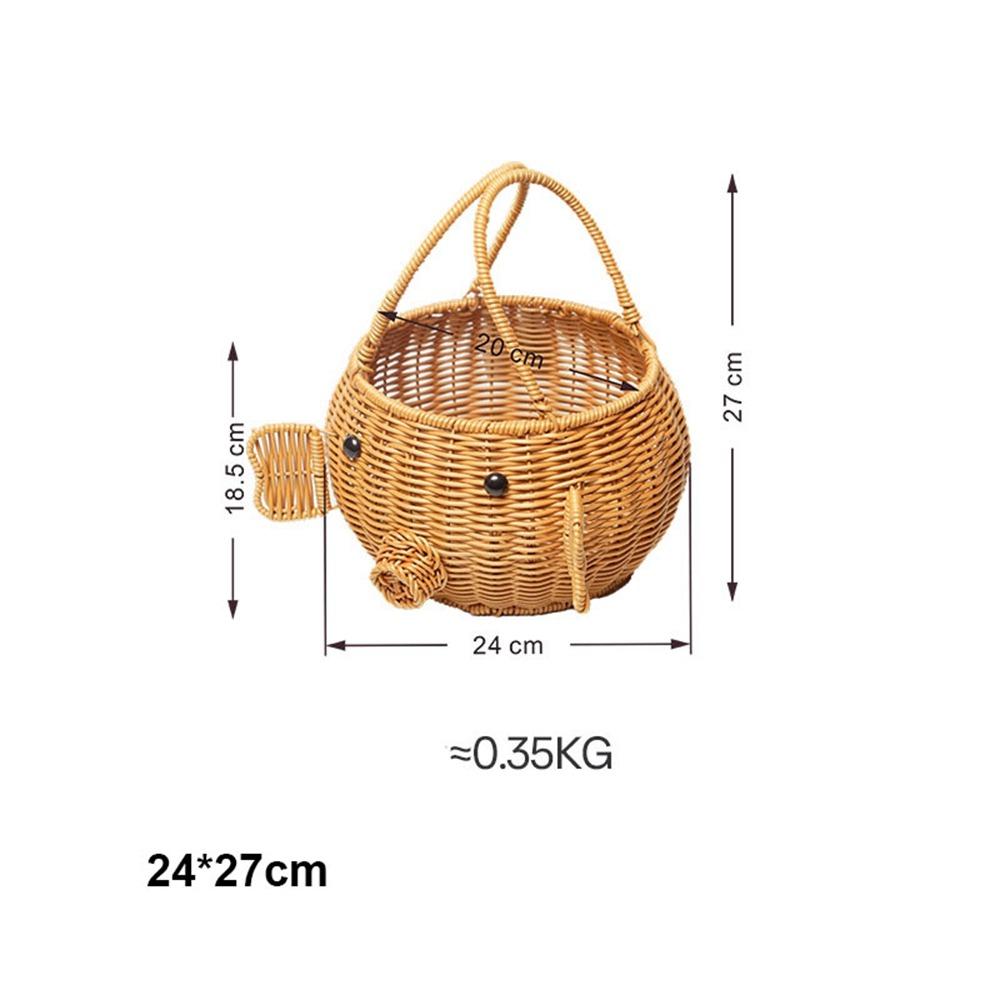 High Quality Portable Imitation Rattan Woven Basket Handwoven 5 Styles Bread Fruit Tray Storage Basket Rustic Flower Basket 4890₽