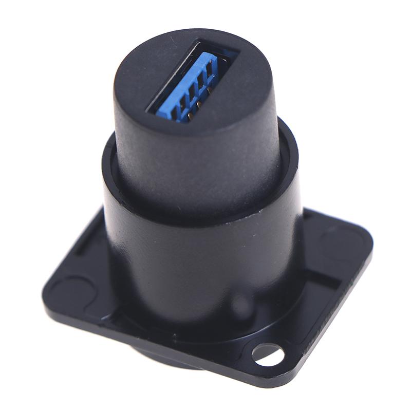 Priză USB metalică tip D Conector dublu trecere Conector USB 3.0 Montare pe panou