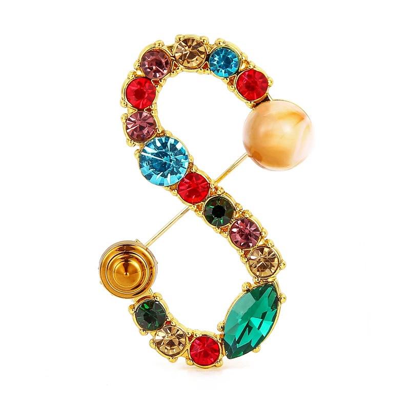 1PC 26 Letters Colorful Jewelry Gifts for Women Alphabet Brooch A-Z Rhinestone Letter Pin