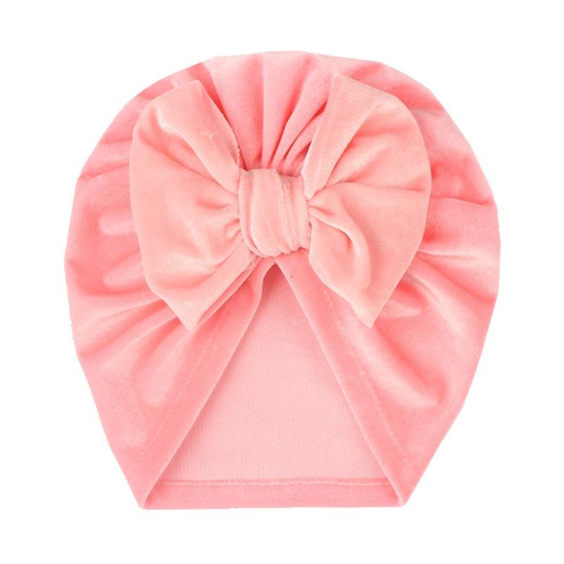 Căciulă termică nouă pentru bebeluși, toamnă și iarnă, căciulă cu fundă pentru copii, căciulă înnodată din catifea aurie, căciulă pentru bebeluși