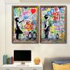 Bansky Art Follow Your Deams Cavnas Gemälde Graffiti Poster Zimmer Wandkunst Ölgemälde Druckgrafik Abstrakte Heimdekoration