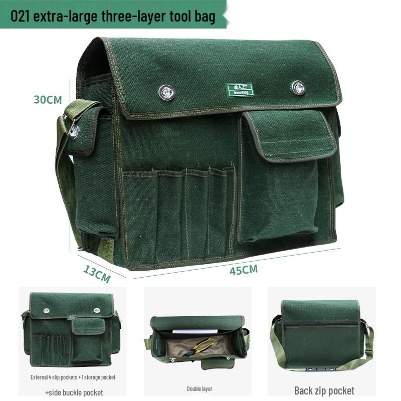 Multifunctional Electrician Canvas Tool Bag - Wear-resistant, Thickened, Shoulder/Crossbody