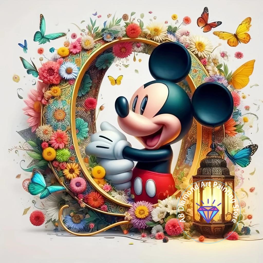 Mickey Mouse Minnie Letter Diamond Painting Kit 5D DIY Diamond Embroidery Cross Embroidery Handmade Art Gift Home Decoration