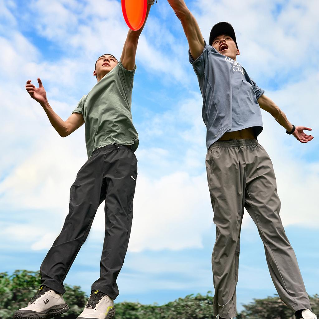 Li-Ning Simple Solid Color Casual UV Protection Quick-Dry Comfortable Straight-Leg Pants Men Pants Black AKLU689-3