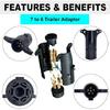 Trailer Plug Adapter 7 RV Blade To 6 Pole Round, 6 Way To 7 Way Trailer Adapt