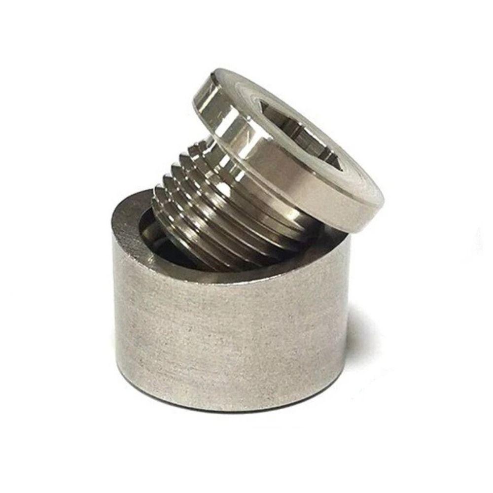 M18x1.5 Oxygen Sensor Bung Inner Hex Head Weld Bung Kit Anti-rust Bung Plug Nut