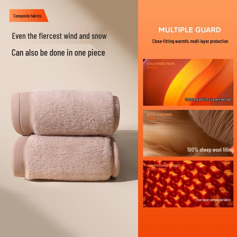 HLA Men's Heavyweight Thermal Fleece-Lined Base Layer Pants with Wool Patches