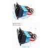 4 Gang Rocker Switch Panel LED Backlight 5‑Pin Overheat Protection for 12V/24V Vehicle Marine Yacht BoatRed Light