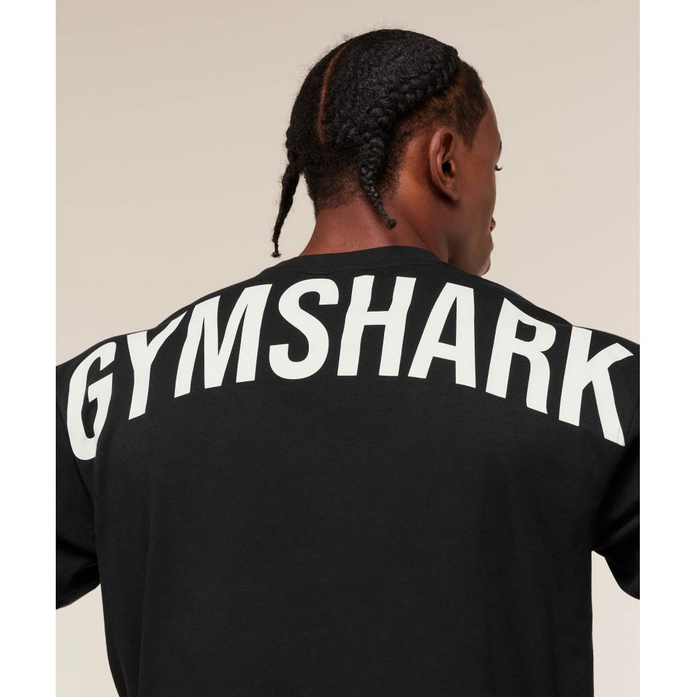 Gymshark Power T-Shirt Schwarz oaT Weiß A4b9w Bc2v