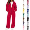 Women's Casual Two Piece Set with Zipper Cardigan and Long Pants, Fall Winter Comfortable Everyday Outfit