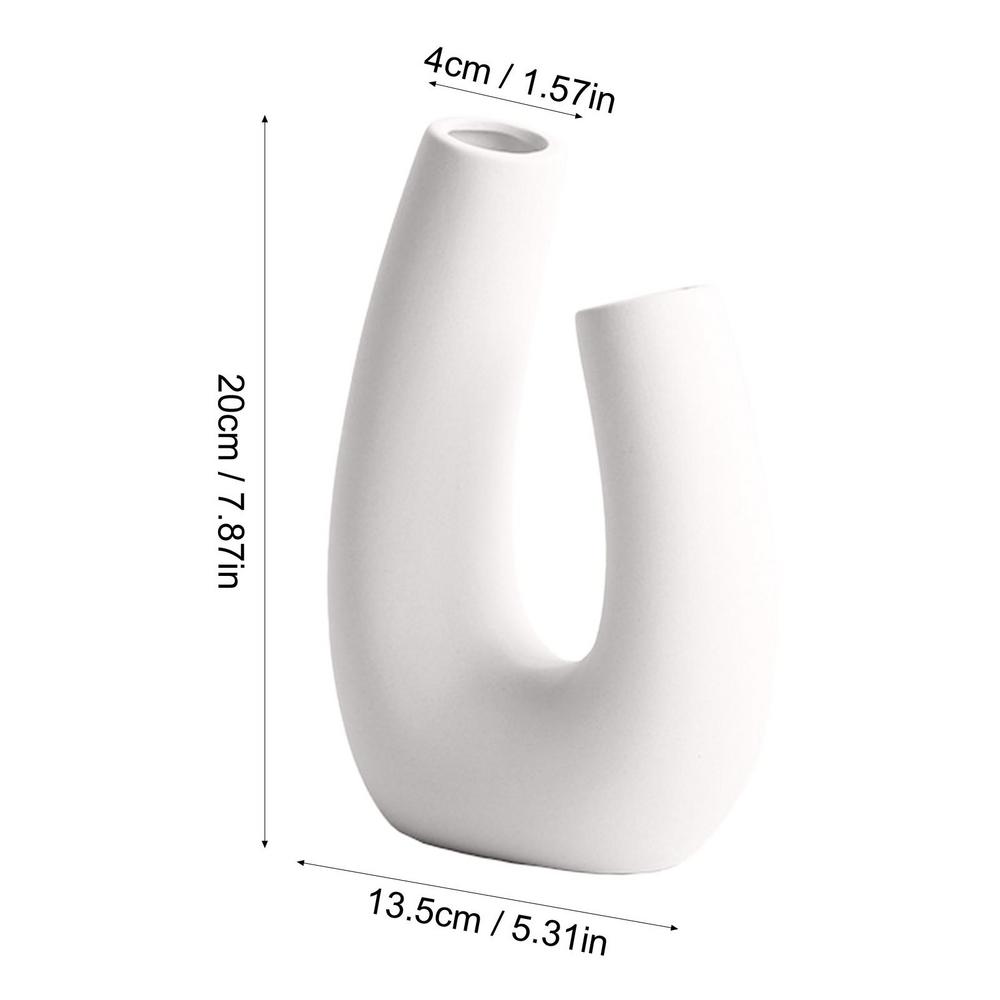 

Современная ваза Эстетическая ваза Северная Европа Минимализм U-образный цветочный горшок Ручная работа Керамический цветочный горшок Украшение стола Для