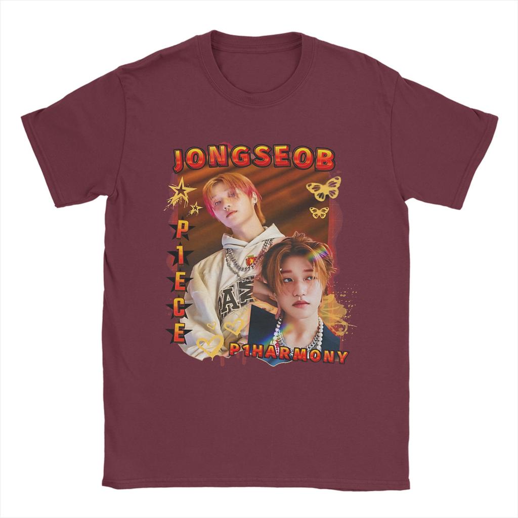 Unisex P1Harmony Jongseob Korean Group KPop T Shirts Cotton Tops Leisure Short Sleeve Crew Neck Tees Plus Size TShirts